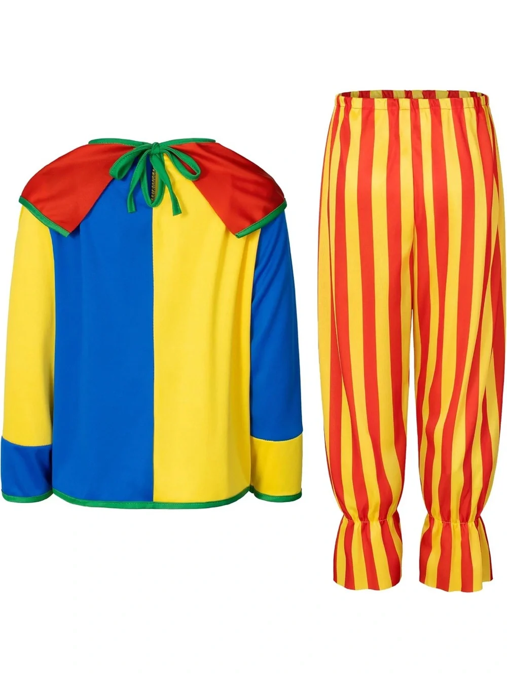 Kids Multicolor Clown Costume with Wig and Accessories